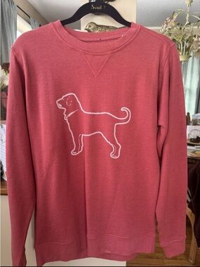 The Black Dog Rose-Red Pullover with Dog Silhouette MENS